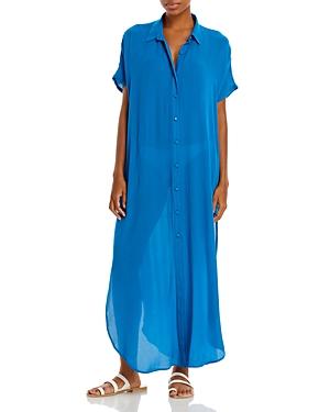 Aqua Button Front Maxi Swim Cover-up