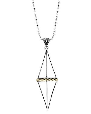 Lagos 18k Gold And Sterling Silver Open Pyramid Pendant Necklace, 34