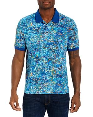 Robert Graham In Deep Water Cotton Printed Classic Fit Polo Shirt