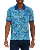 Robert Graham In Deep Water Cotton Printed Classic Fit Polo Shirt