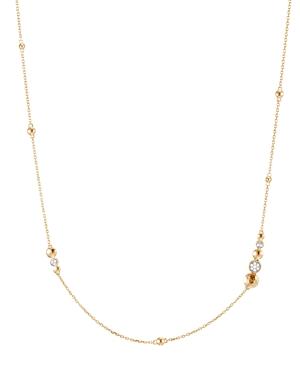 John Hardy 18k Yellow Gold Dot Hammered Station Necklace With Diamond Pave, 36