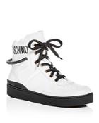 Moschino Women's Logo Leather High Top Platform Sneakers