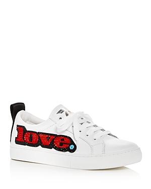 Marc Jacobs Women's Empire Love Embellished Leather Lace Up Sneakers