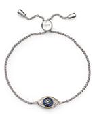 Bloomingdale's Marc & Marcella Diamond Evil Eye Adjustable Bracelet In Sterling Silver & 14k Gold-plated Sterling Silver, 0.1 Ct. T.w. - 100% Exclusive