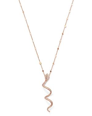 Pasquale Bruni 18k Rose Gold Look At Me White & Champagne Diamond Pendant Necklace, 35