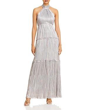 Aqua Metallic Halter Gown - 100% Exclusive