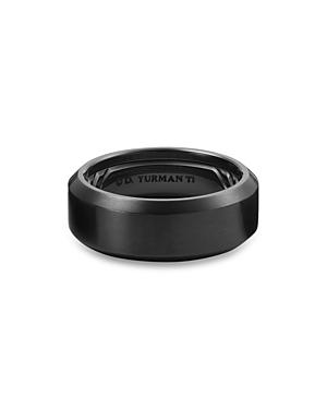 David Yurman Men's Black Titanium Beveled Edge Band