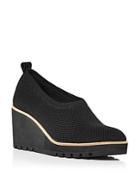 Eileen Fisher Women's Almond Toe Stretch Knit Wedge Pumps