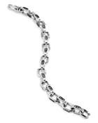 David Yurman Sterling Silver Hex Black Diamond Link Bracelet