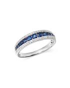 Bloomingdale's Sapphire & Diamond Band In 14k White Gold - 100% Exclusive