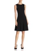Emporio Armani Contrast-back Fit-and-flare Dress