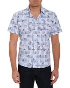 Robert Graham Chambers Stretch Dotted Paisley Plaid Classic Fit Button Down Shirt