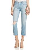 Sanctuary Slim Boyfriend Floral Embroidered Ankle Jeans In Brinley - 100% Exclusive
