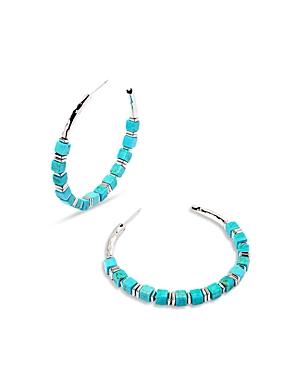 Kendra Scott Ember Gemstone Beaded C Hoop Earrings In Rhodium Plated