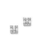 Kc Designs 14k White Gold Diamond Mosaic Stud Earrings