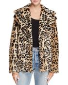 Aqua Leopard Print Faux Fur Coat - 100% Exclusive