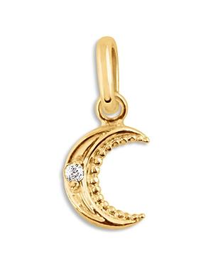 Gigi Clozeau 18k Yellow Gold Diamond Petite Moon Pendant