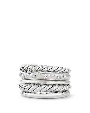 David Yurman Pure Form Wide Ring With Diamonds