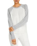 Aqua Color Block Raglan Sleeve Cashmere Sweater - 100% Exclusive
