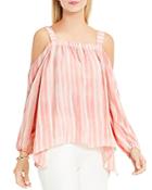 Vince Camuto Abstract Stripe Cold Shoulder Blouse