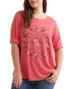 Lucky Brand Plus Rose Graphic Tee