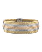 Alor Grey, Rose & Yellow Stacked Cable Bangle