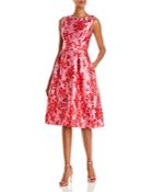 Adrianna Papell Floral Jacquard Fit And Flare Dress