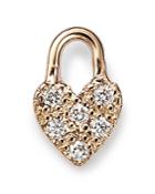 Zoe Chicco 14k Yellow Gold Itty Bitty Symbols Diamond Pave Heart Padlock Single Stud Earring