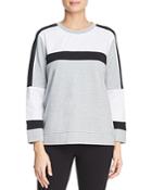 Donna Karan New York Mixed Media Color Block Sweatshirt