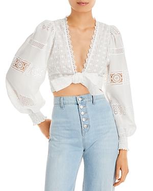 Waimari Havana Mixed Lace Crop Top