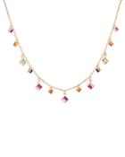 Suzanne Kalan 18k Yellow Gold Rainbow Sapphire & Diamond Droplet Necklace, 18