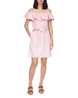 Michael Michael Kors Seersucker Off-the-shoulder Dress