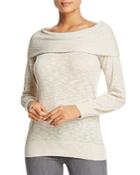 Heather B Foldover Boat Neck Sweater - 100% Exclusive