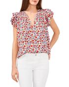 Vince Camuto Ruffled Floral Top