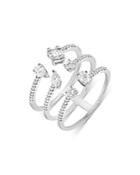 Bloomingdale's Diamond Triple Row Open Ring In 14k White Gold, 0.75 Ct. T.w. - 100% Exclusive