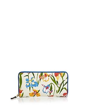 Tory Burch Printed Floral Continental Leather Wallet