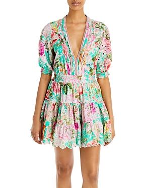 Hemant And Nandita Cotton Embroidered Mini Dress