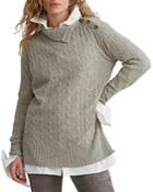 Polo Ralph Lauren Cable Knit Wool & Cashmere Convertible Turtleneck Sweater