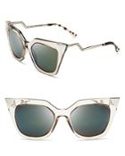 Fendi Mirrored Geometric Sunglasses, 52mm