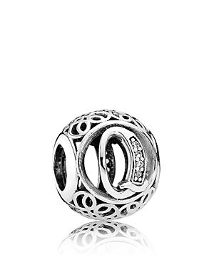 Pandora Charm - Sterling Silver & Cubic Zirconia Initial, Moments Collection