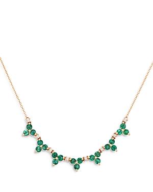 Bloomingdale's Emerald & Diamond Trio Necklace In 14k Yellow Gold, 17 - 100% Exclusive