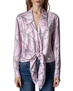 Zadig & Voltaire Toupy Chain Print Silk Shirt