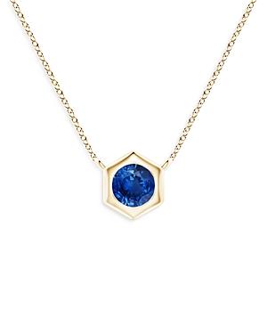 Natori 14k Yellow Gold Blue Sapphire Pendant Necklace, 17
