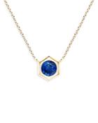 Natori 14k Yellow Gold Blue Sapphire Pendant Necklace, 17