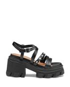Ganni Women's Cleated Strappy Block Heel Sandals