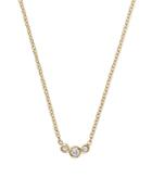 Zoe Chicco 14k Yellow Gold Small Triple Graduated Diamond Curved Bezel Necklace, 14