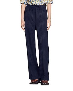 Sandro Will Pinstriped Wide Leg Pants