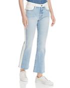 Frame Le Color-block Cropped Mini Boot Jeans In Olin