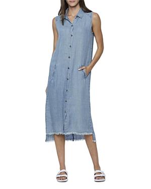 Billy T Sleeveless High/low Denim Shirt Dress