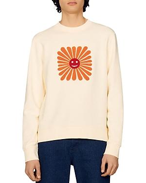Sandro Sun Print Crewneck Sweatshirt